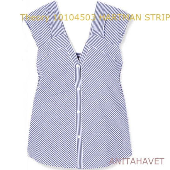 THEORY Hartman Stripe Cold Shoulder - Picture 1 of 4